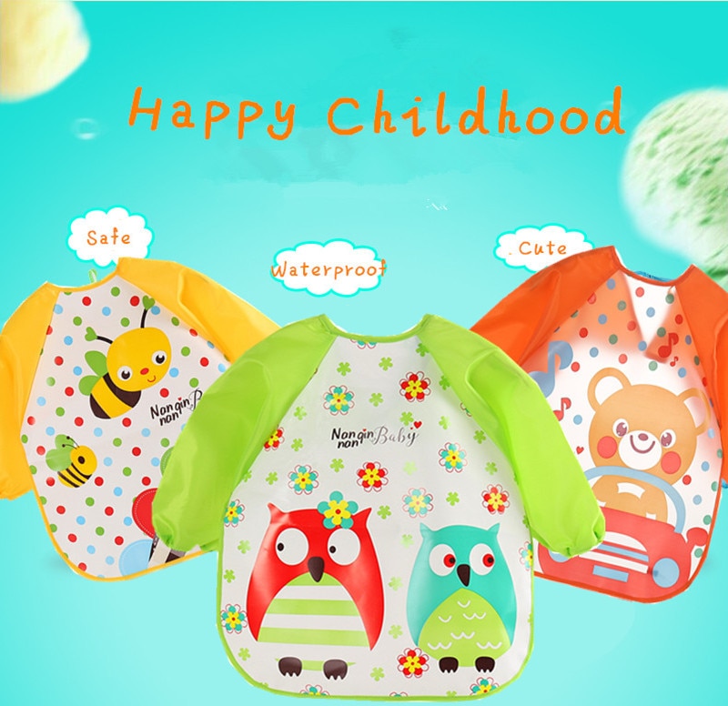 Baby's Long Sleeved Printed Polyester Bib