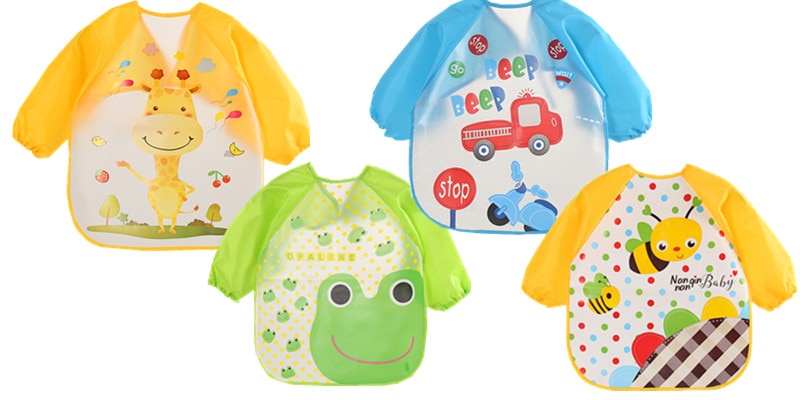 Baby's Long Sleeved Printed Polyester Bib